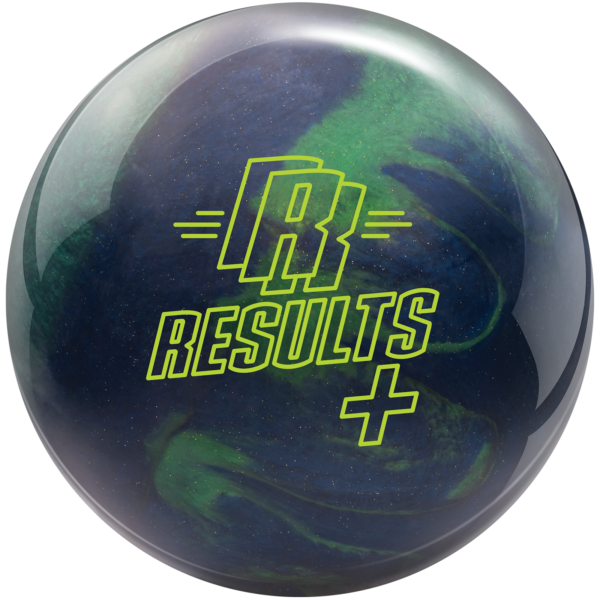 Results Plus bowling ball in emerald green and midnight blue