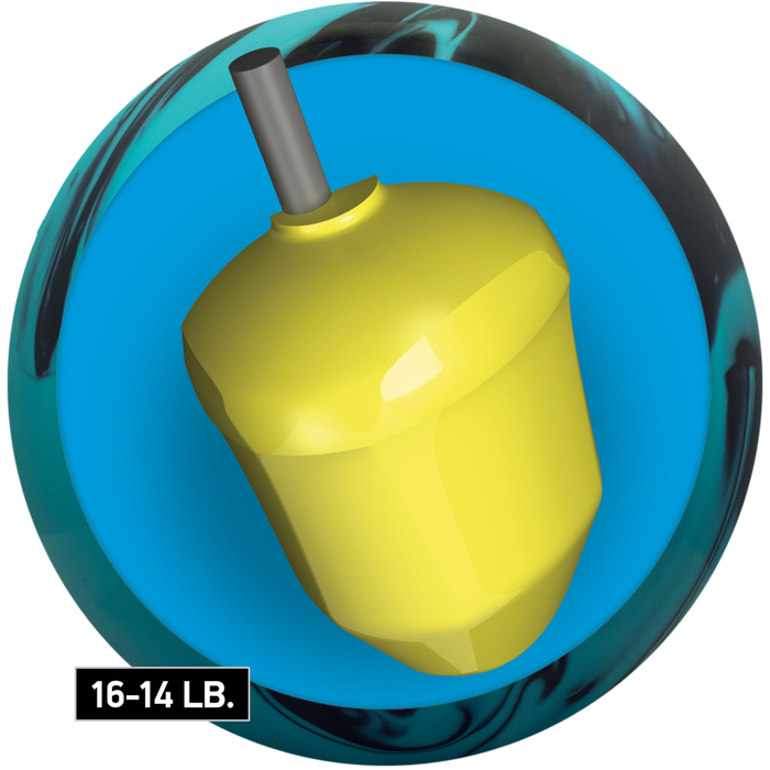 The Revenge Solid core for sixteen to fourteen pound bowling balls.