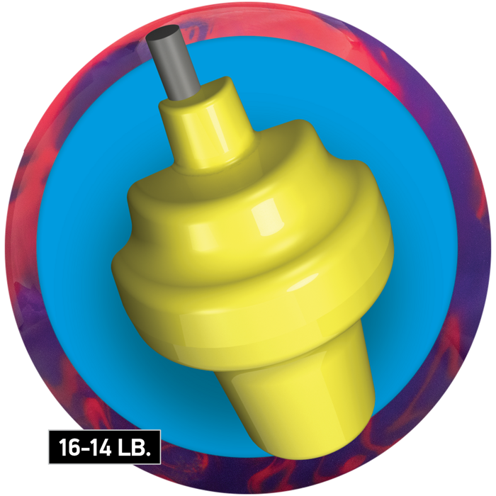 Breakaway core for sixteen to fourteen pound bowling balls.