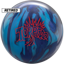 The retired Torpedo bowling ball with a blue, sky blue, and black color scheme and the Torpedo logo in red on the front.