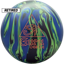 The retired Guru Oracle with a black, yellow, and blue swirl pattern and the Guru Oracle logo in orange.