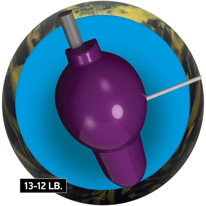 The Guru Oracle Pearl core for thirteen to twelve pound bowling balls with weight callout.